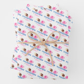 Touchdowns oder Tutus Pink Blue Gender Reveal Part Geschenkpapier Set (Beispiel)