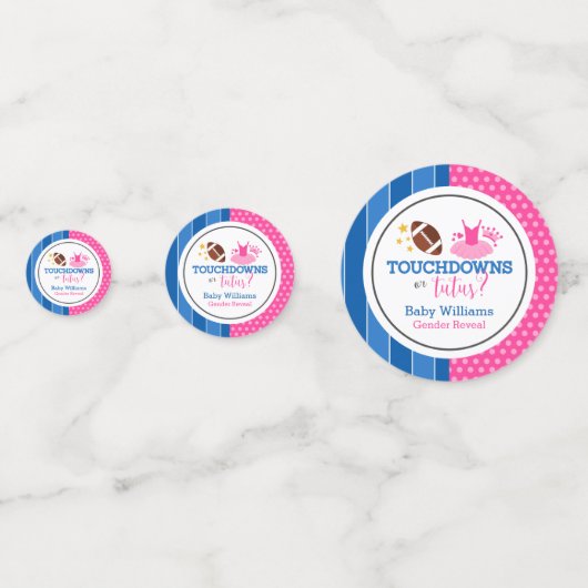 Touchdowns oder Tutus Pink Blue Gender Reveal Part Konfetti (Vorderseiten)