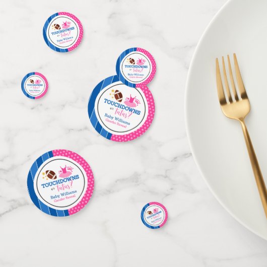 Touchdowns oder Tutus Pink Blue Gender Reveal Part Konfetti (Gruppe)