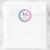 Touchdowns oder Tutus Pink Blue Gender Reveal Part Runder Aufkleber (Tasche)