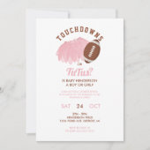 Touchdowns or Tutus Football Gender Reveal Einladung (Vorderseite)