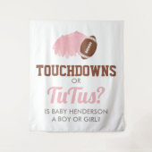 Touchdowns or Tutus Gender Reveal Backdrop Wandteppich (Vorderseite)