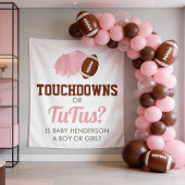 Touchdowns or Tutus Gender Reveal Backdrop Wandteppich