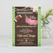 Touchdowns or Tutus gender reveal invitation. Einladung (Stehend Vorderseite)