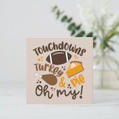 Touchdowns Türkei & Pie | Oh, Karte (Stehend Vorderseite)