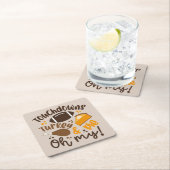 Touchdowns Türkei & Pie | Oh, Rechteckiger Pappuntersetzer (Vor Ort)