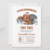 Touchdowns und Miny Toes Babydusche Einladung (Vorderseite)