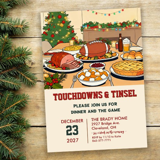 Touchdowns und Tinsel-Dinner-Einladung Einladung