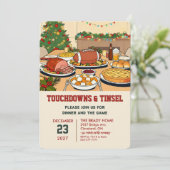 Touchdowns und Tinsel-Dinner-Einladung Einladung (Stehend Vorderseite)