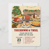Touchdowns und Tinsel-Dinner-Einladung Einladung (Vorderseite)