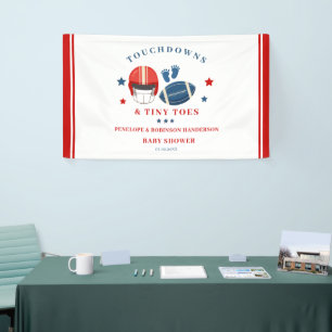Touchdowns und Tiny Toes, Fußball-Babydusche Banner