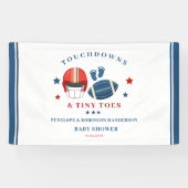 Touchdowns und Tiny Toes, Fußball-Babydusche Banner (Horizontal)