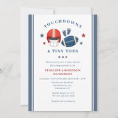 Touchdowns und Tiny Toes, Fußball-Babydusche Einladung (Vorderseite)