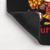 Touchdowns und Truthähne Herbst-Eulen-Fußball Mousepad (Ecke)