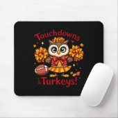 Touchdowns und Truthähne Herbst-Eulen-Fußball Mousepad (Mit Mouse)