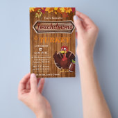 Touchdowns und Türkei Erntedank Einladung Flyer (Handgriff)