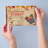 Touchdowns und Türkei Erntedank Einladung Flyer (Handgriff)