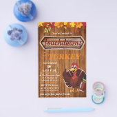 Touchdowns und Türkei Erntedank Einladung Flyer (Einzeln)