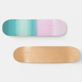Touchen Seafoam Aquamarin Rosa Wasserfarbe Abstrak Skateboard (Horizontal)