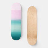 Touchen Seafoam Aquamarin Rosa Wasserfarbe Abstrak Skateboard (Vorderseite)