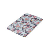 Toucher mit exotischer Blume Badematte (Schrägansicht)