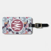 Toucher mit exotischer Blume| Monogramm Gepäckanhänger (Vorderseite horizontal)