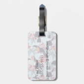 Toucher mit exotischer Blume| Monogramm Gepäckanhänger (Rückseite vertikal)