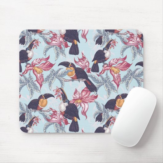 Toucher mit exotischer Blume Mousepad (Mit Mouse)