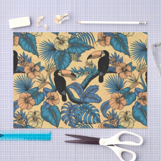 Touchgarten in Gelb und Blau Seidenpapier (Handwerk)