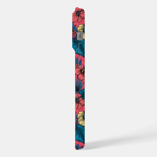 Touchgarten in Rot und Blau iPhone Hülle (Linke Seite)