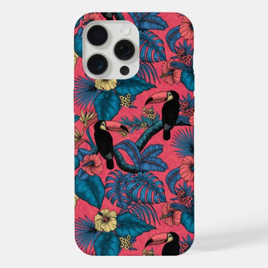 Touchgarten in Rot und Blau iPhone Hülle (Rückseite)