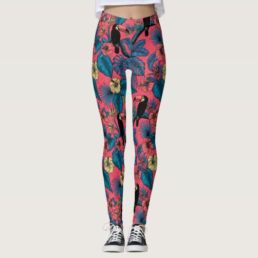 Touchgarten in Rot und Blau Leggings (Vorderseite)