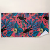 Touchgarten in Rot und Blau Strandtuch (Vorderseite)