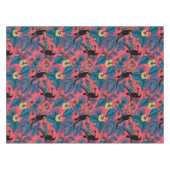 Touchgarten in Rot und Blau Tischdecke (Vorderseite (Horizontal))