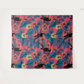 Touchgarten in Rot und Blau Wandteppich (Vorderseite (Horizontal))