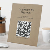 Touchless Menu QR Code WiFi Kraft verbinden Sockelschild (In Situ)