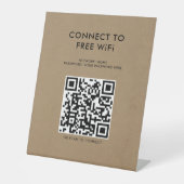 Touchless Menu QR Code WiFi Kraft verbinden Sockelschild (Vorderseite)