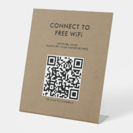 Touchless Menu QR Code WiFi Kraft verbinden Sockelschild