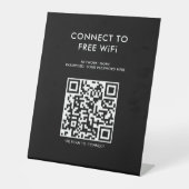 Touchless Menu QR Code WiFi Schwarz verbinden Sockelschild (Vorderseite)