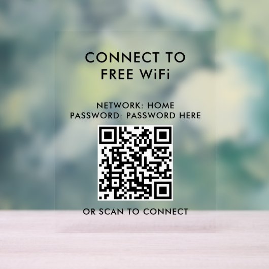 Touchless Menu QR Code WiFi verbinden Acrylschild (Neutral)