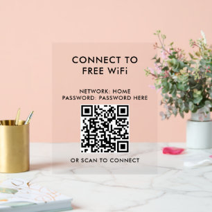 Touchless Menu QR Code WiFi verbinden Acrylschild