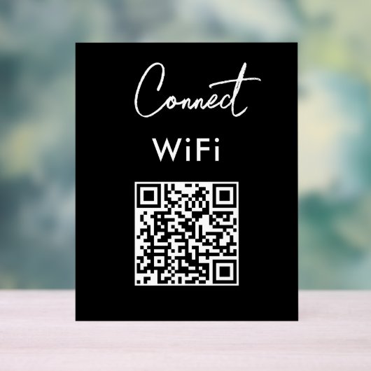Touchless Menu QR Connect WiFi Black Acrylschild (Neutral)