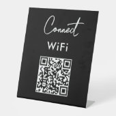 Touchless Menu QR Connect WiFi Black Sockelschild (Vorderseite)
