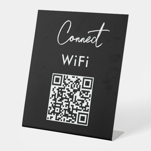 Touchless Menu QR Connect WiFi Black Sockelschild (Vorderseite)