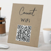 Touchless Menu QR Connect WiFi Kraft Sockelschild (In Situ)