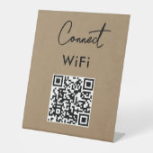 Touchless Menu QR Connect WiFi Kraft Sockelschild (Vorderseite)
