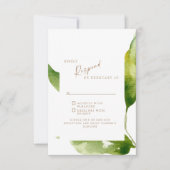 Touchs der Spring Foliage Gold & White RSVP Card (Vorderseite)