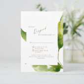 Touchs der Spring Foliage Gold & White RSVP Card Karte (Stehend Vorderseite)
