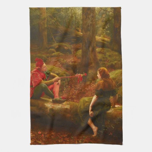Touchstone and Audrey (In the Forest of Arden) Geschirrtuch (Vertikal)