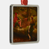 Touchstone and Audrey (Jester Teases Lady Lover) Ornament Aus Metall (Rechts)